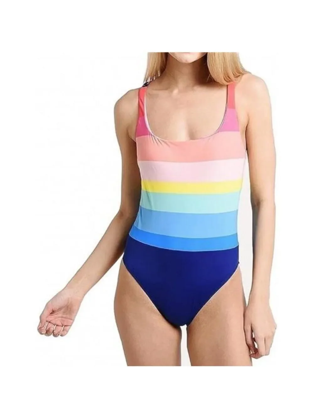 La Blanca Stripe Tastic Mio rainbow striped tank One Piece Swimsuit $130